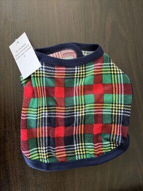 NWT Dearfoams Dog Size Small Plaid Dog Pajama Shirt 14"-17" Long 12-20lbs